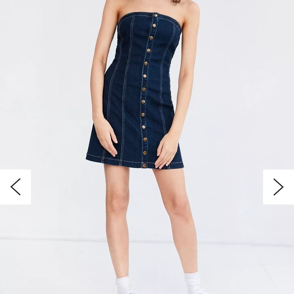 BDG Boone Denim A-line Strapless Mini Dress